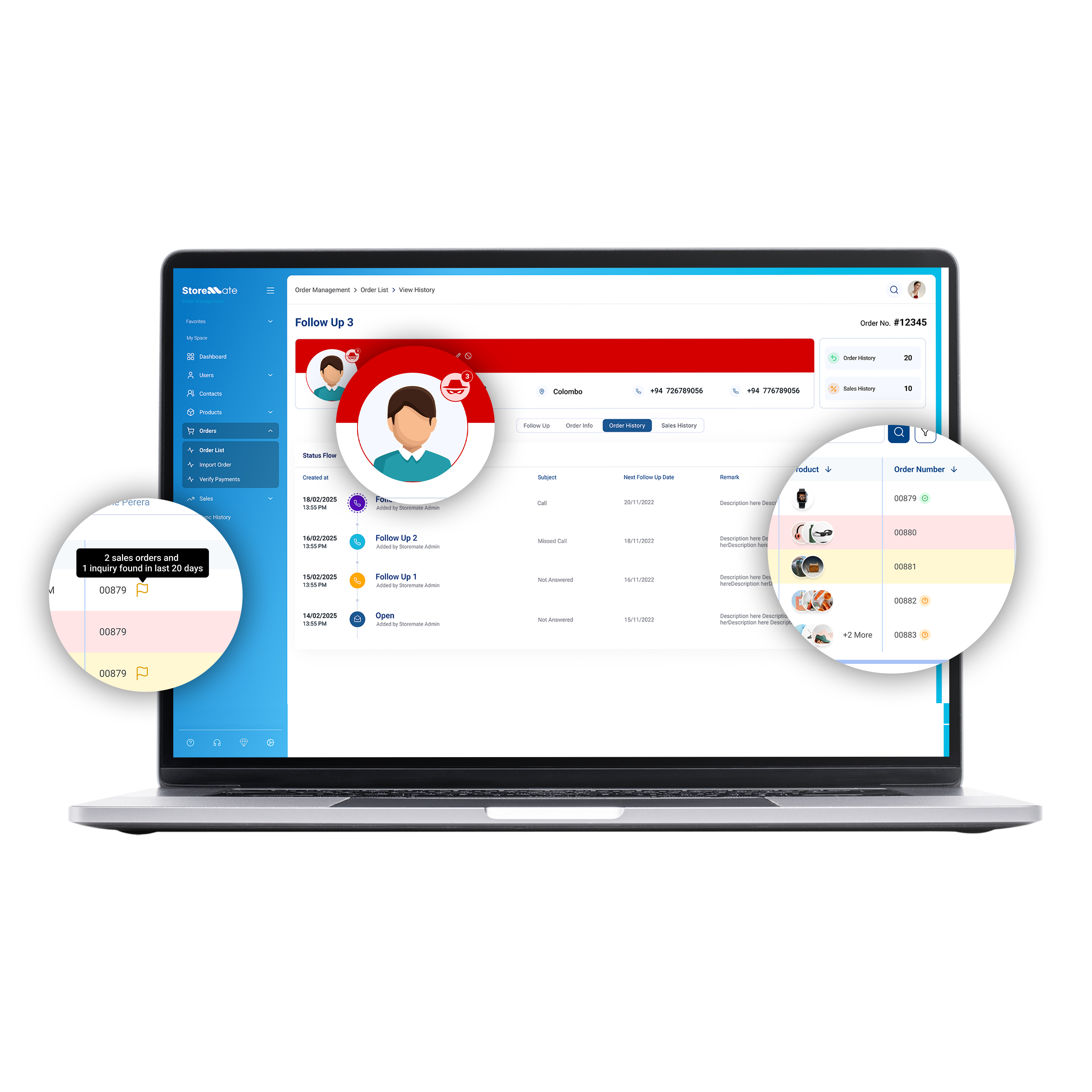 Storemate reduce COD returns Sri Lanka — customer order history and problem detection