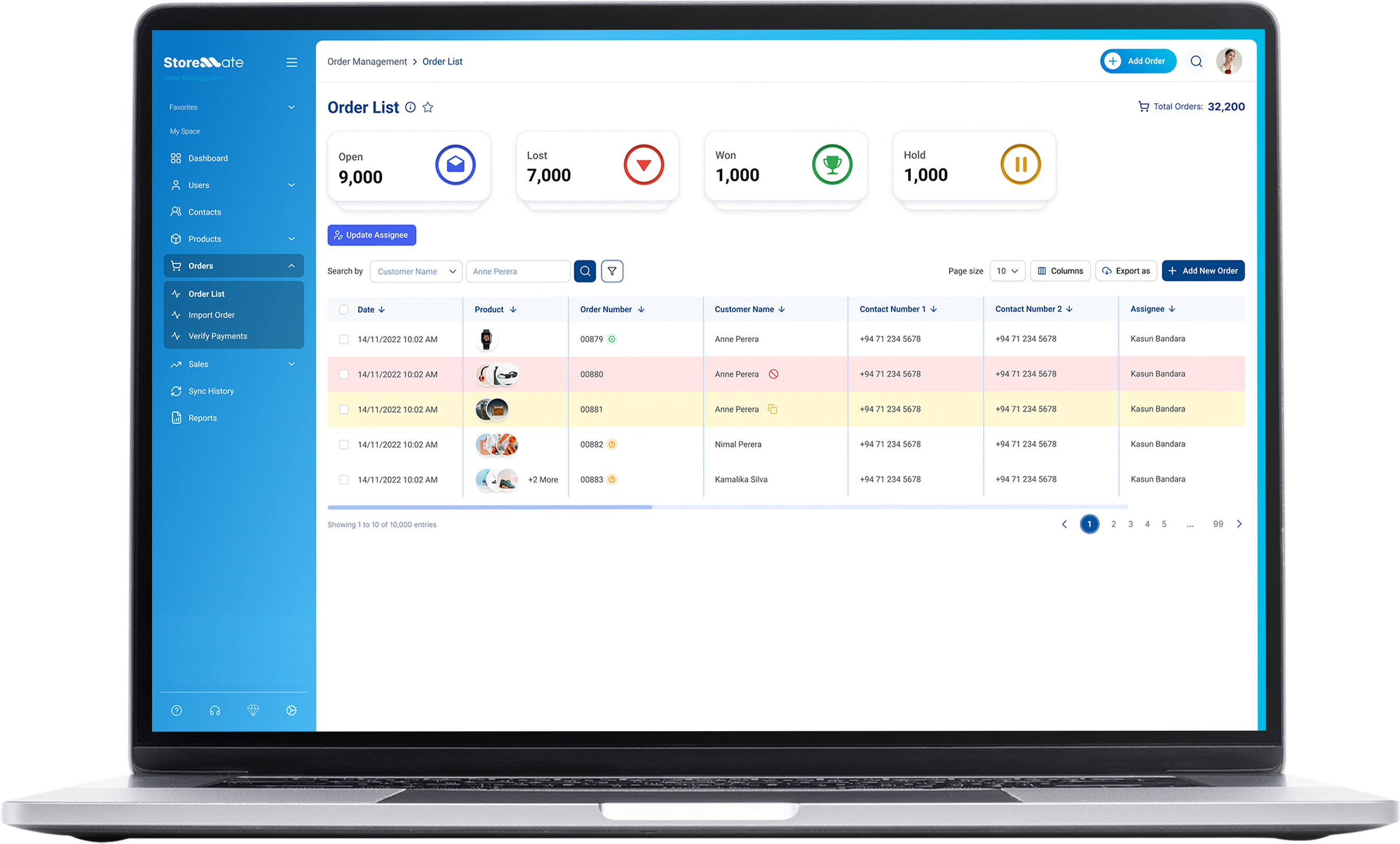 Order management without Storemate — scattered and manual